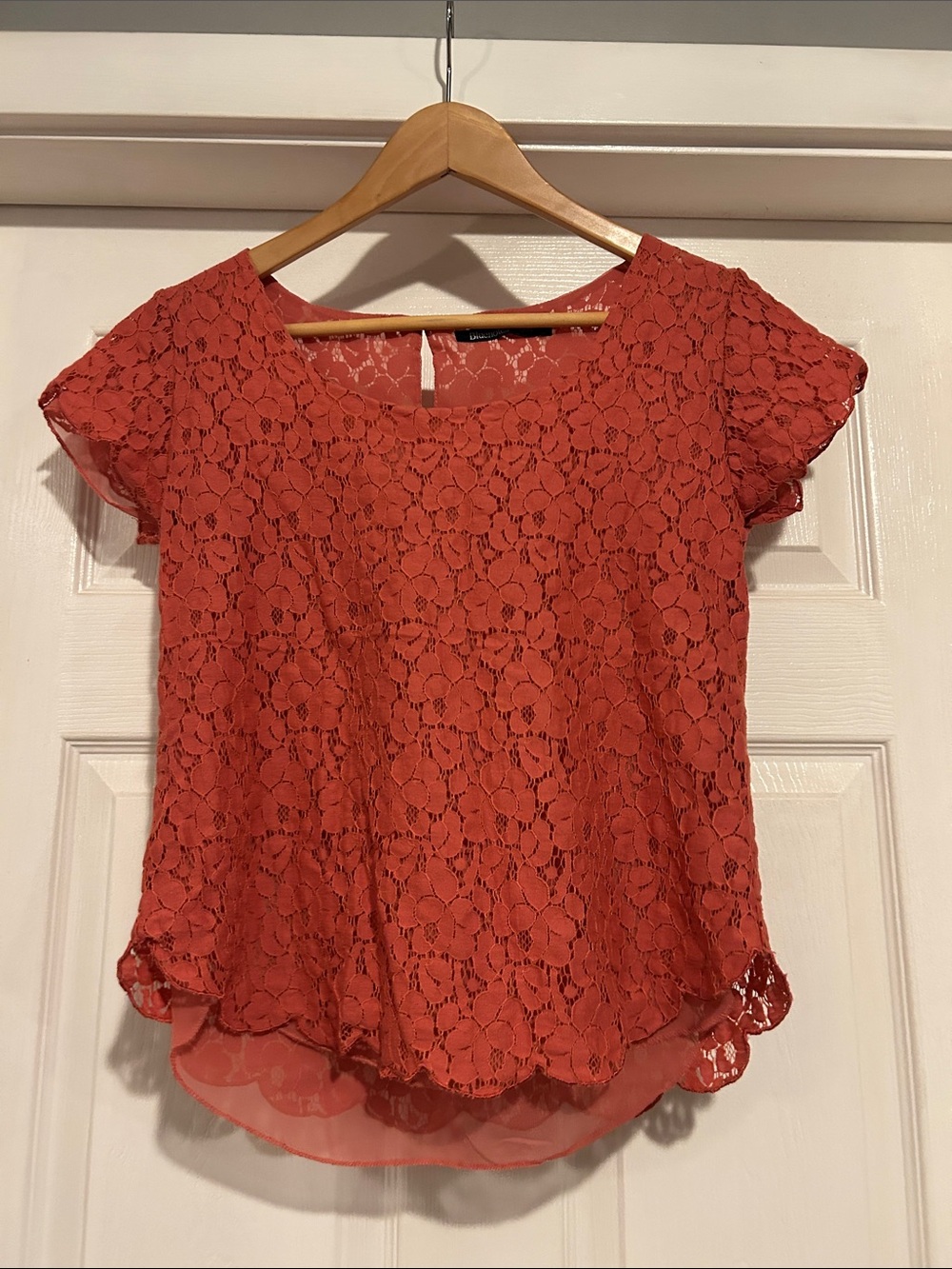 Bluenotes Coral Lace Short-Sleeve Blouse